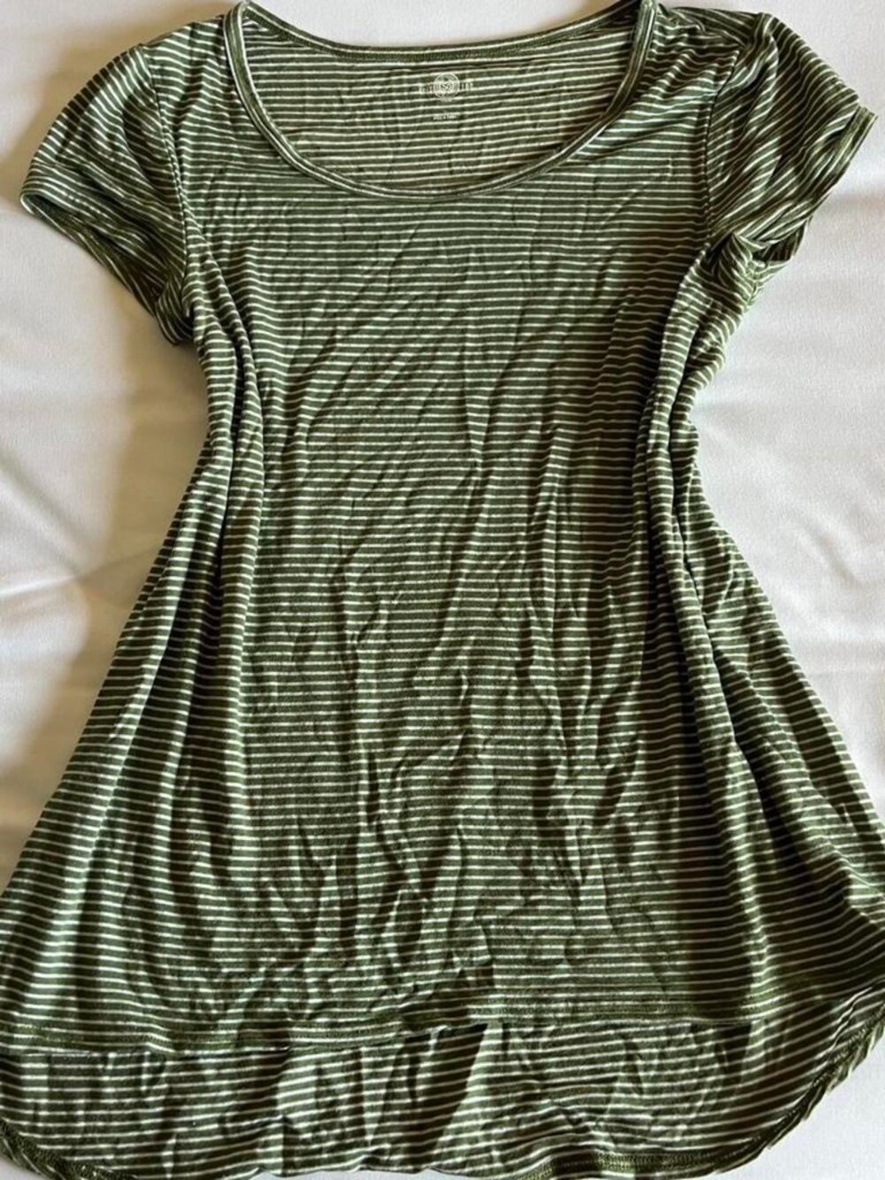 Striped Relaxed Fit Scoop Neck Tee